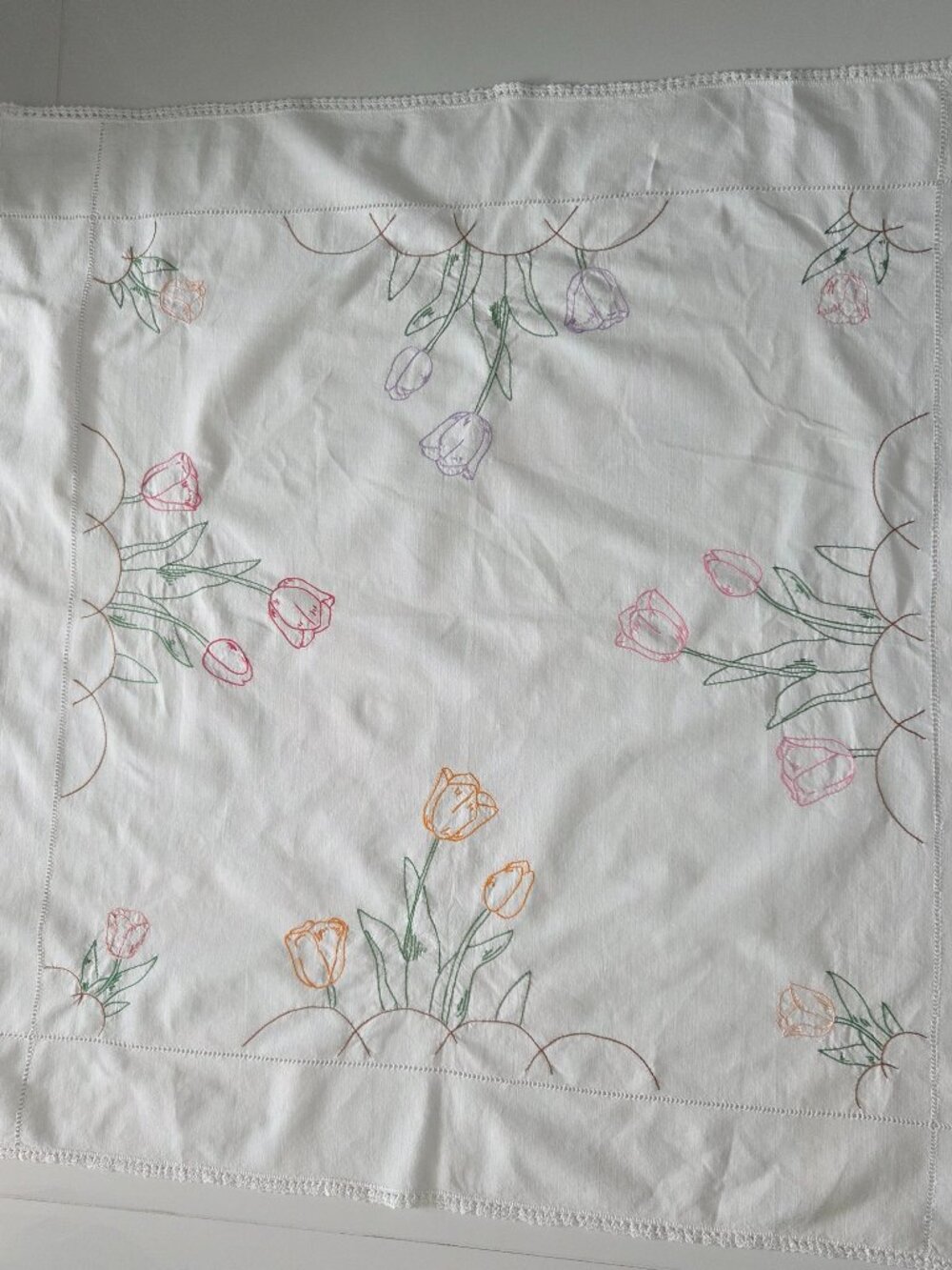 Square Vintage Tablecloth